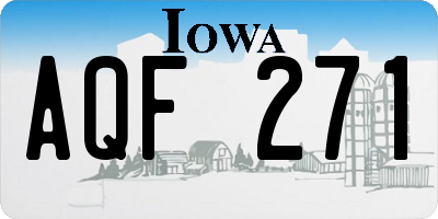 IA license plate AQF271