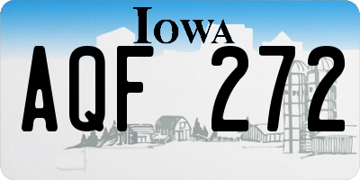 IA license plate AQF272