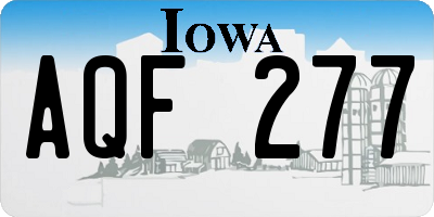 IA license plate AQF277