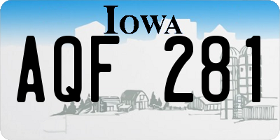 IA license plate AQF281