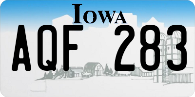 IA license plate AQF283
