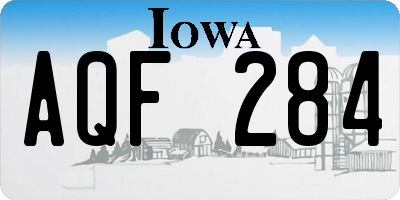 IA license plate AQF284