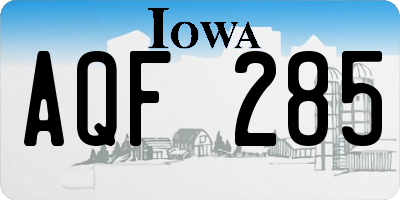 IA license plate AQF285