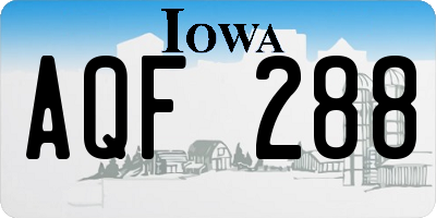 IA license plate AQF288