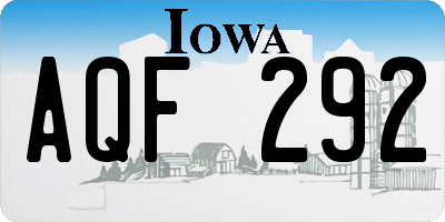 IA license plate AQF292