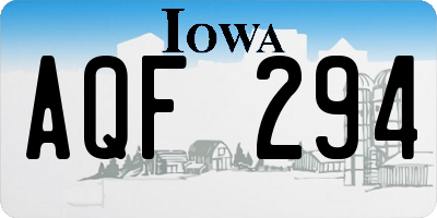 IA license plate AQF294