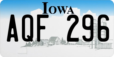 IA license plate AQF296