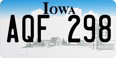 IA license plate AQF298