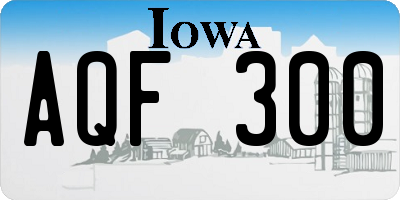 IA license plate AQF300