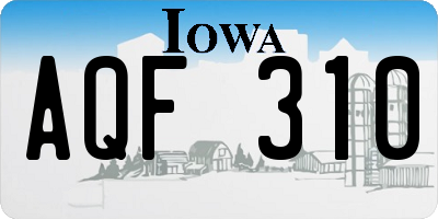 IA license plate AQF310