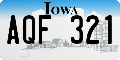 IA license plate AQF321