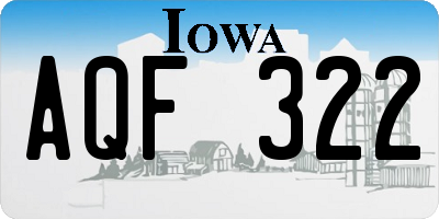 IA license plate AQF322