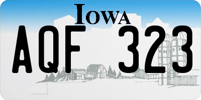 IA license plate AQF323