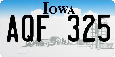 IA license plate AQF325