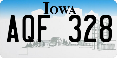 IA license plate AQF328