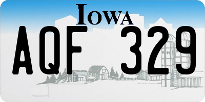 IA license plate AQF329