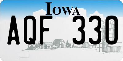 IA license plate AQF330
