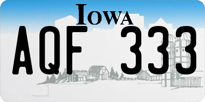 IA license plate AQF333