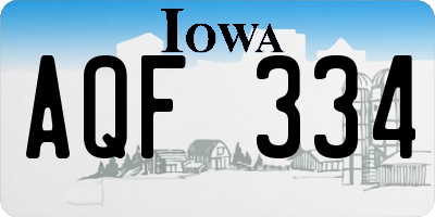 IA license plate AQF334