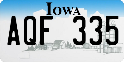 IA license plate AQF335