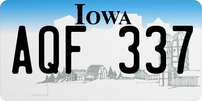 IA license plate AQF337