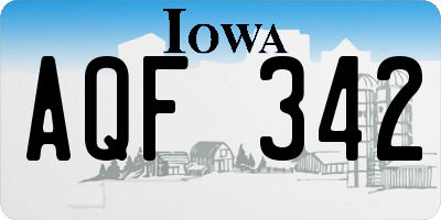 IA license plate AQF342