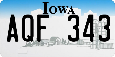 IA license plate AQF343