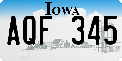 IA license plate AQF345