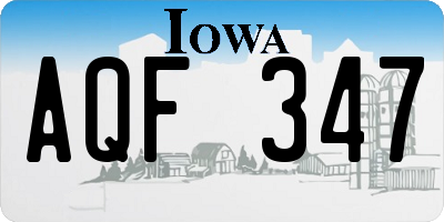 IA license plate AQF347