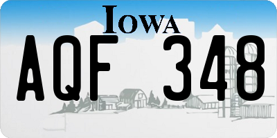IA license plate AQF348