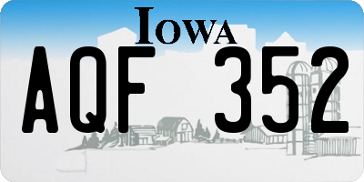 IA license plate AQF352