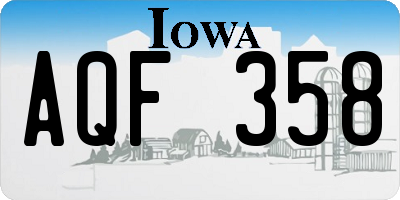 IA license plate AQF358