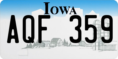 IA license plate AQF359