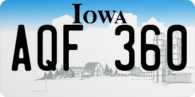 IA license plate AQF360