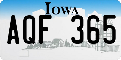 IA license plate AQF365