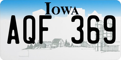 IA license plate AQF369