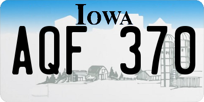 IA license plate AQF370