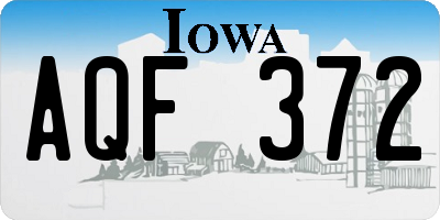 IA license plate AQF372