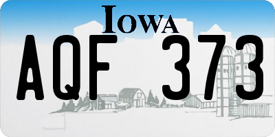 IA license plate AQF373