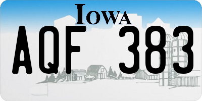 IA license plate AQF383