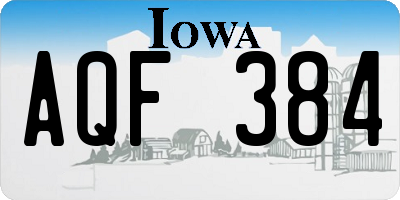 IA license plate AQF384