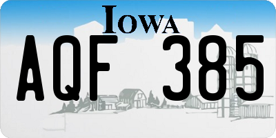 IA license plate AQF385