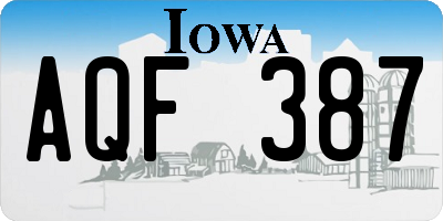 IA license plate AQF387