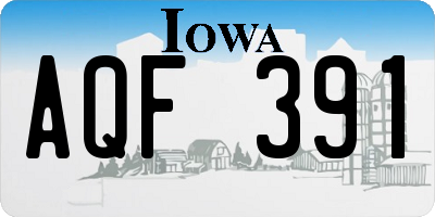 IA license plate AQF391