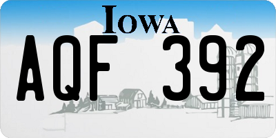 IA license plate AQF392