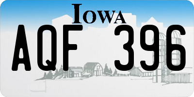 IA license plate AQF396