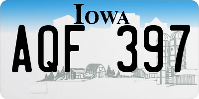 IA license plate AQF397