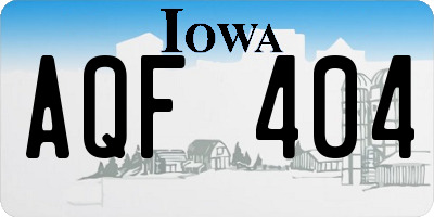 IA license plate AQF404