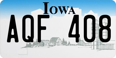 IA license plate AQF408