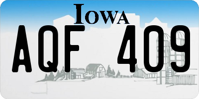 IA license plate AQF409